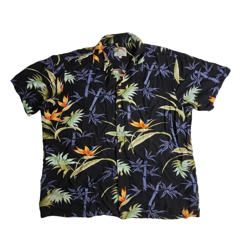 Vintage Paradise Found Hawaiian Leaf Shirt Size XXL 2XL‎